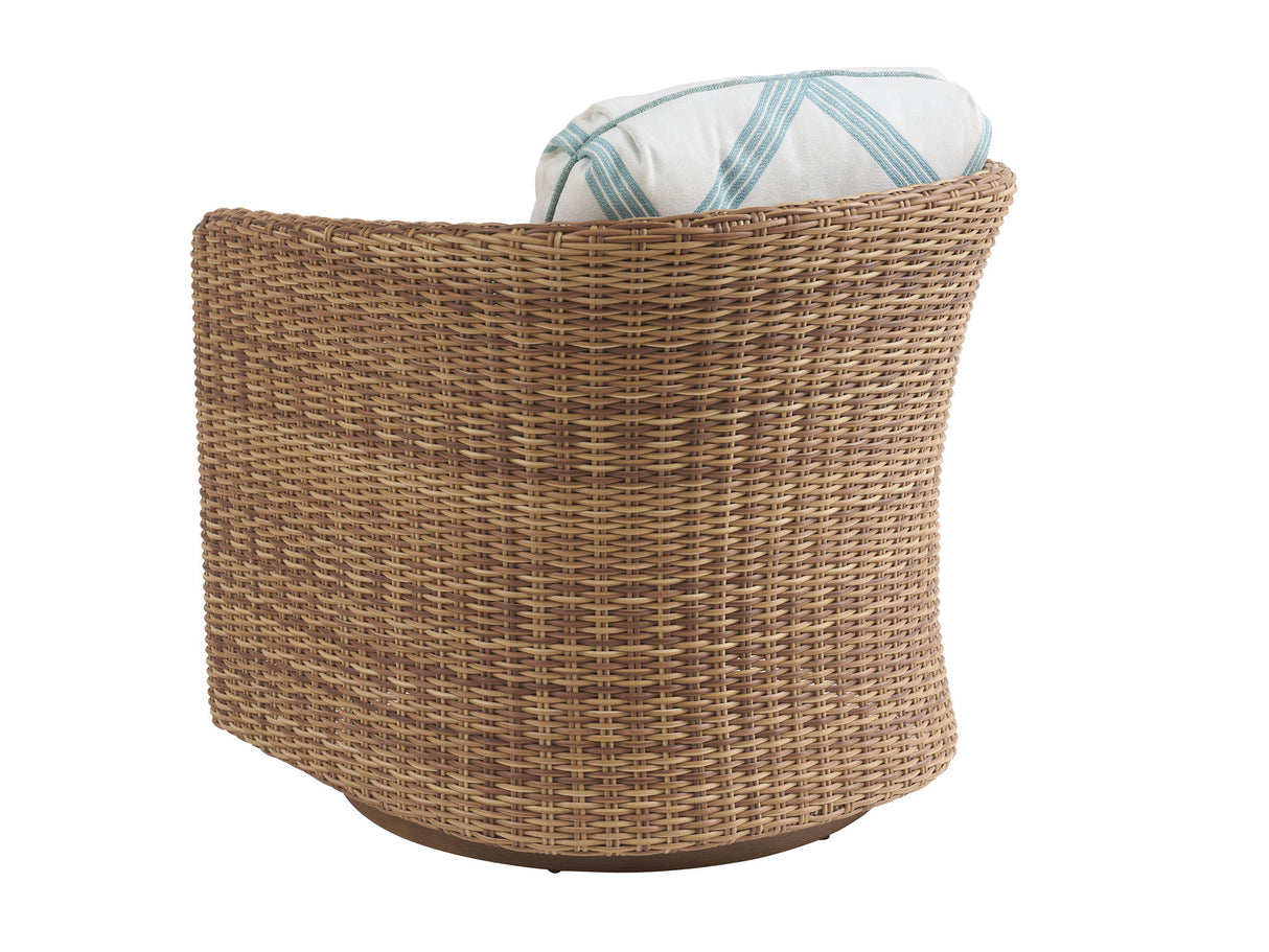 Palm Desert Poolside - Swivel Occassional Chair - Dark Brown / Green