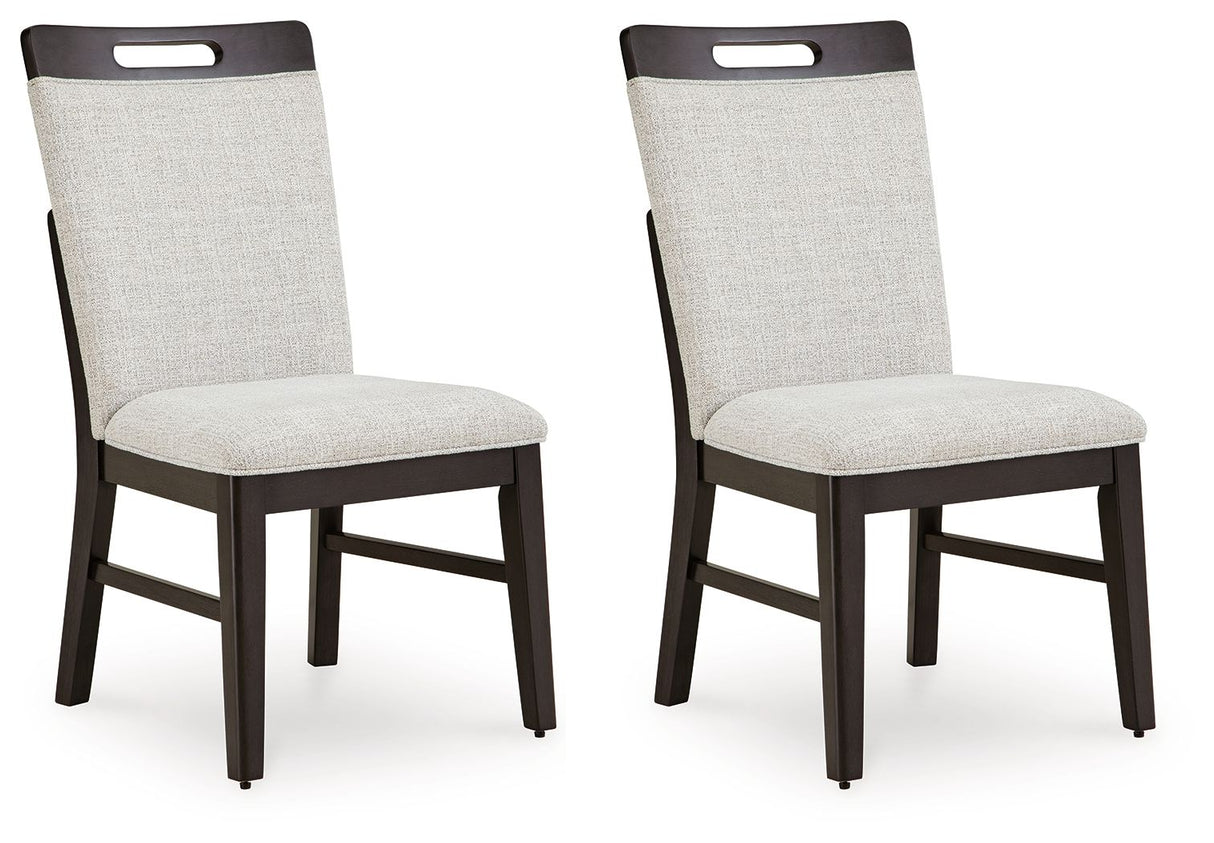 Neymorton - 7 Pc. - Rectangular Extension Table, 6 Side Chairs - Dark Grayish Brown