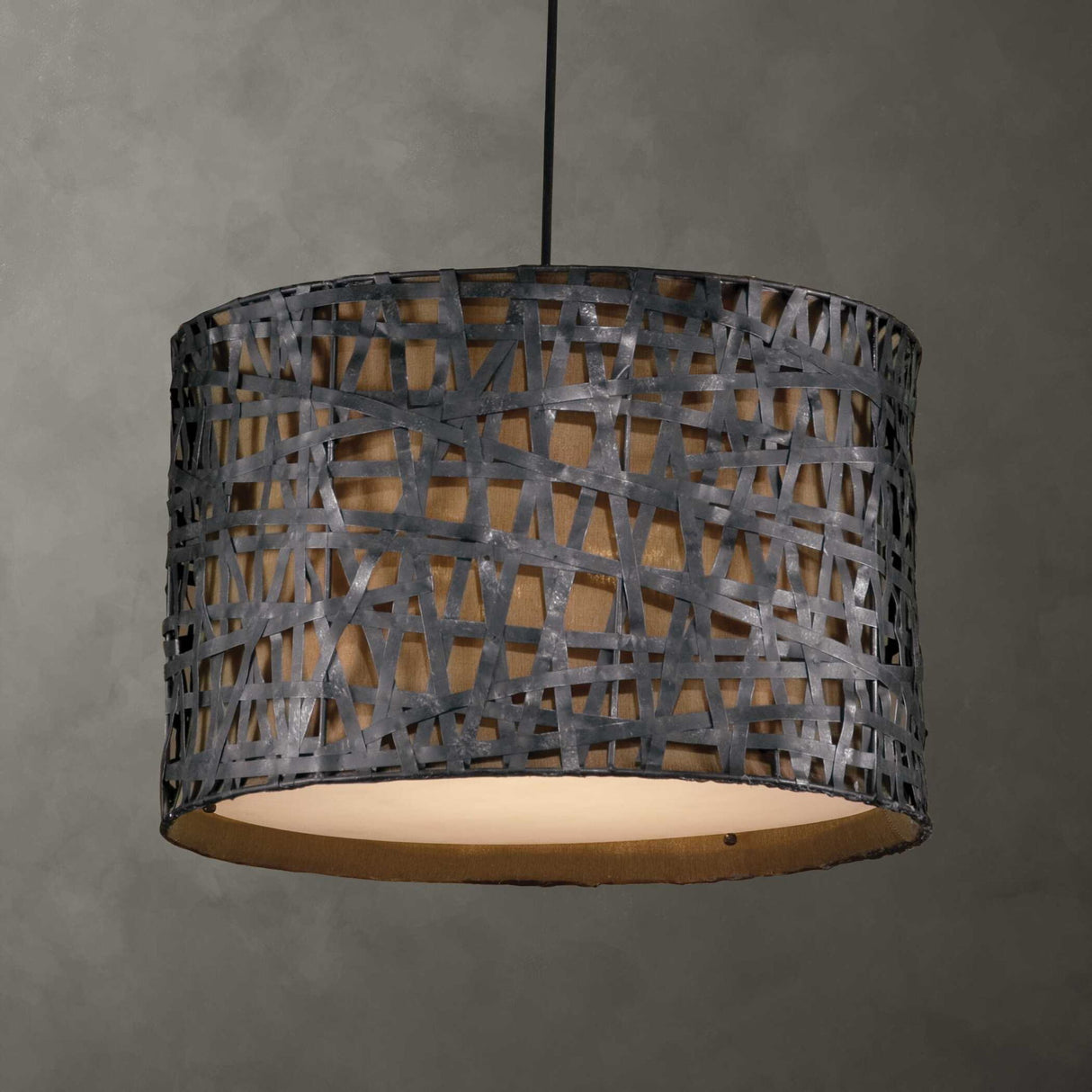 Alita - Drum Pendant - Aged Black