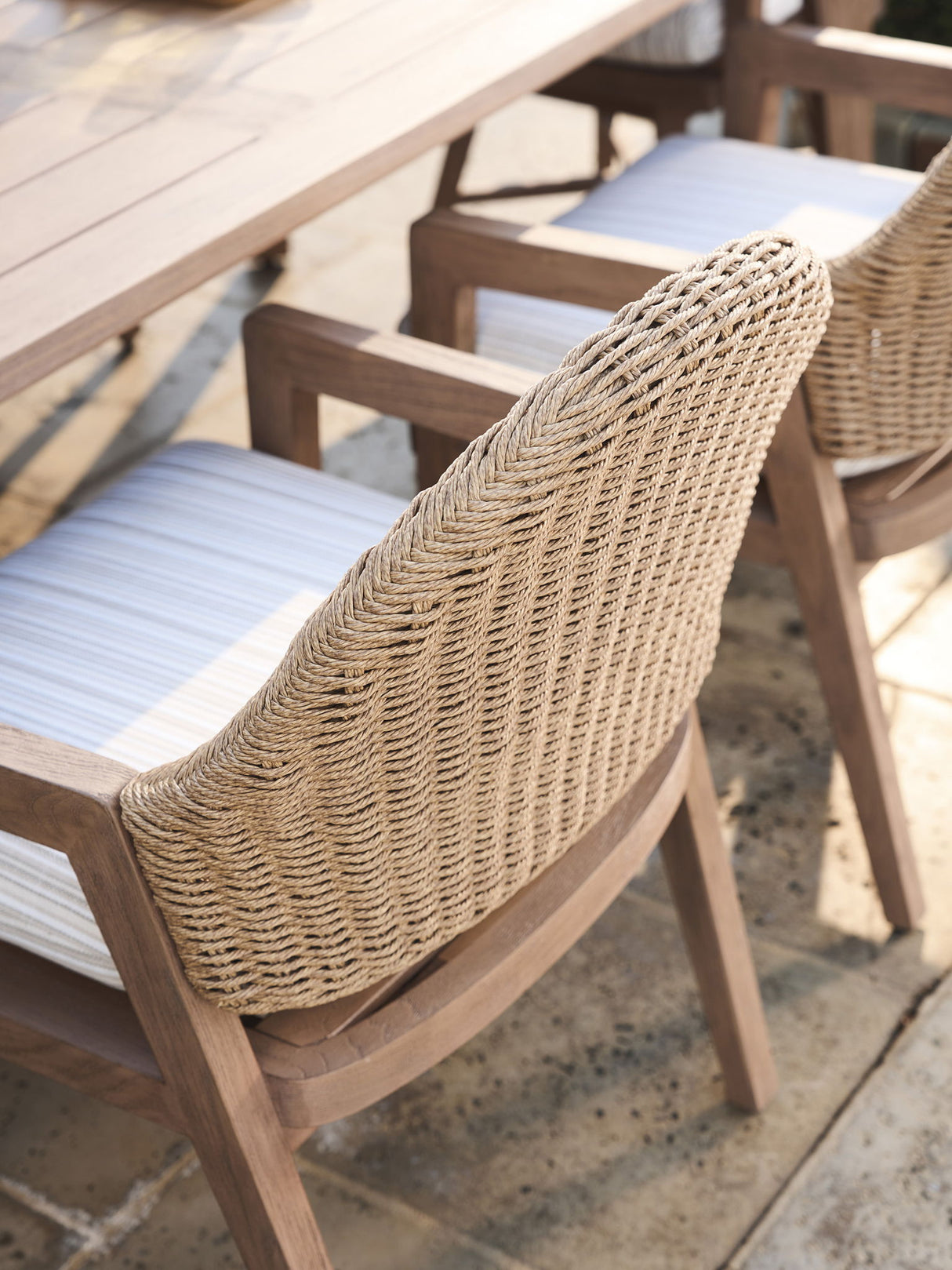 Isle Of Palms - Arm Dining Chair - Dark Brown / White