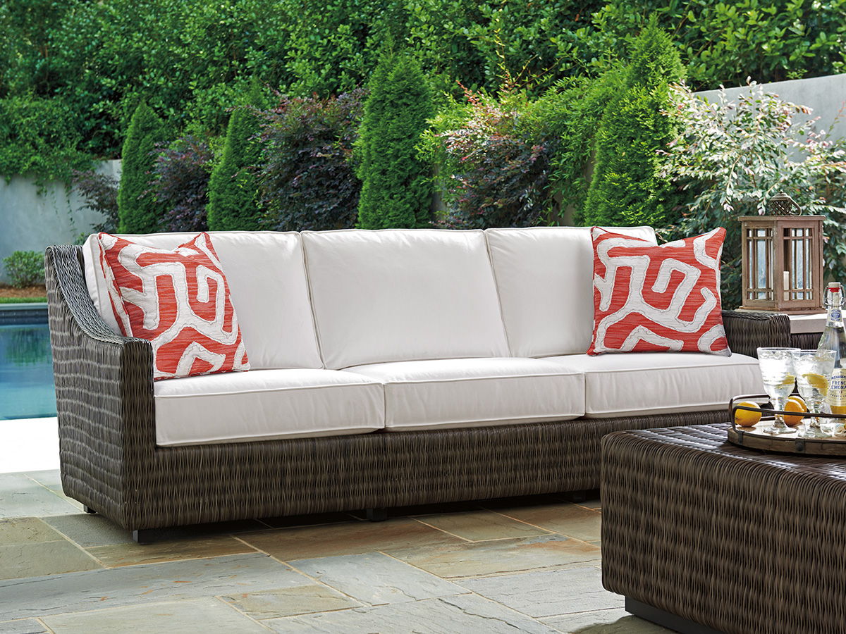 Cypress Point Ocean Terrace - Wicker Long Sofa - Dark Brown