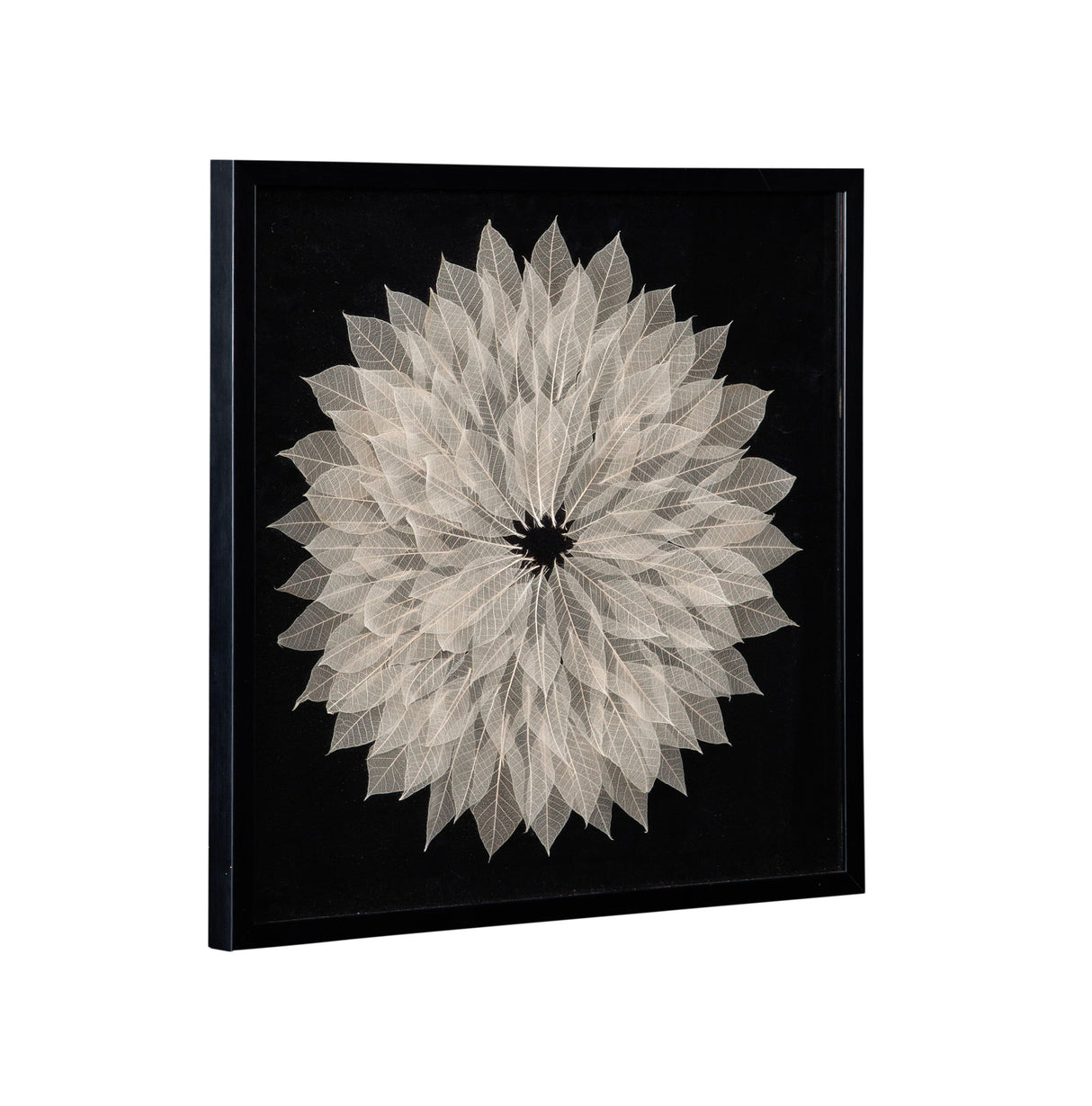 Translucent Leaf Wall Art - Black / Beige