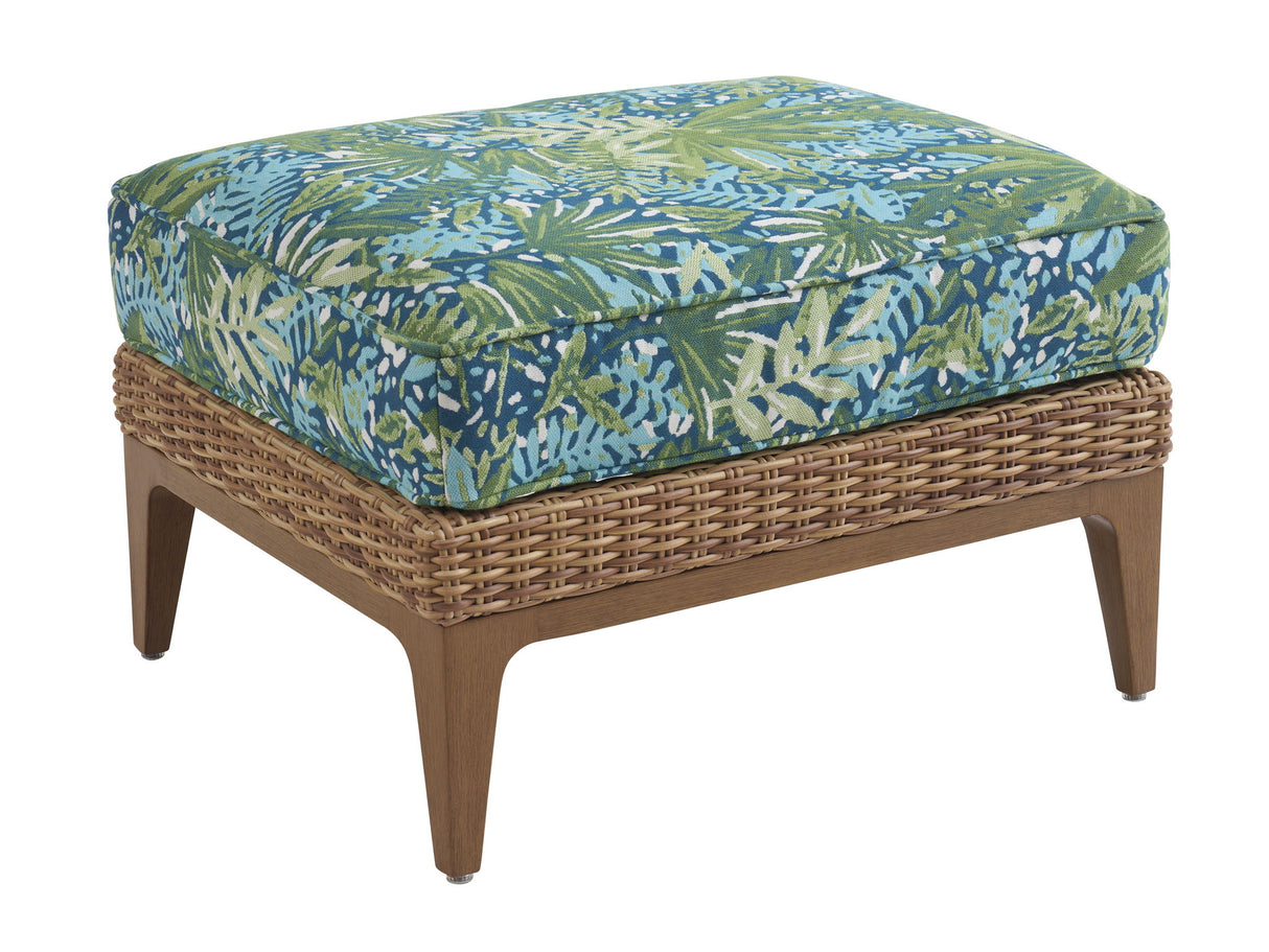 Palm Desert Poolside - Ottoman - Dark Brown / Blue