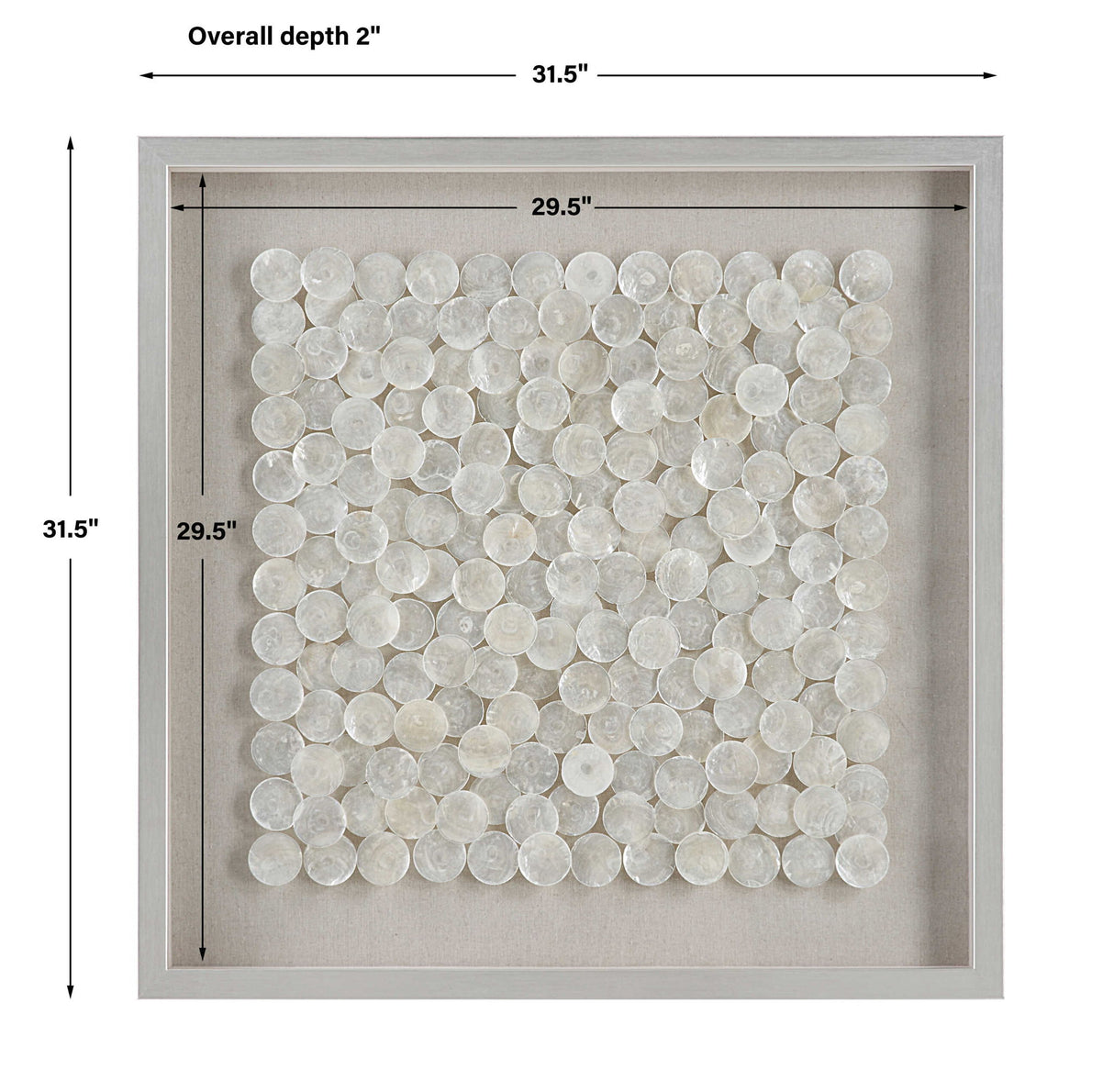 Roxas - Capiz Shell Shadow Box - Pearl Silver