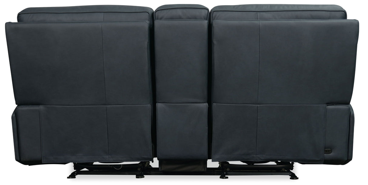 MS - Riverton Power Gliding Console Loveseat With Power Headrest And Lumbar - Black