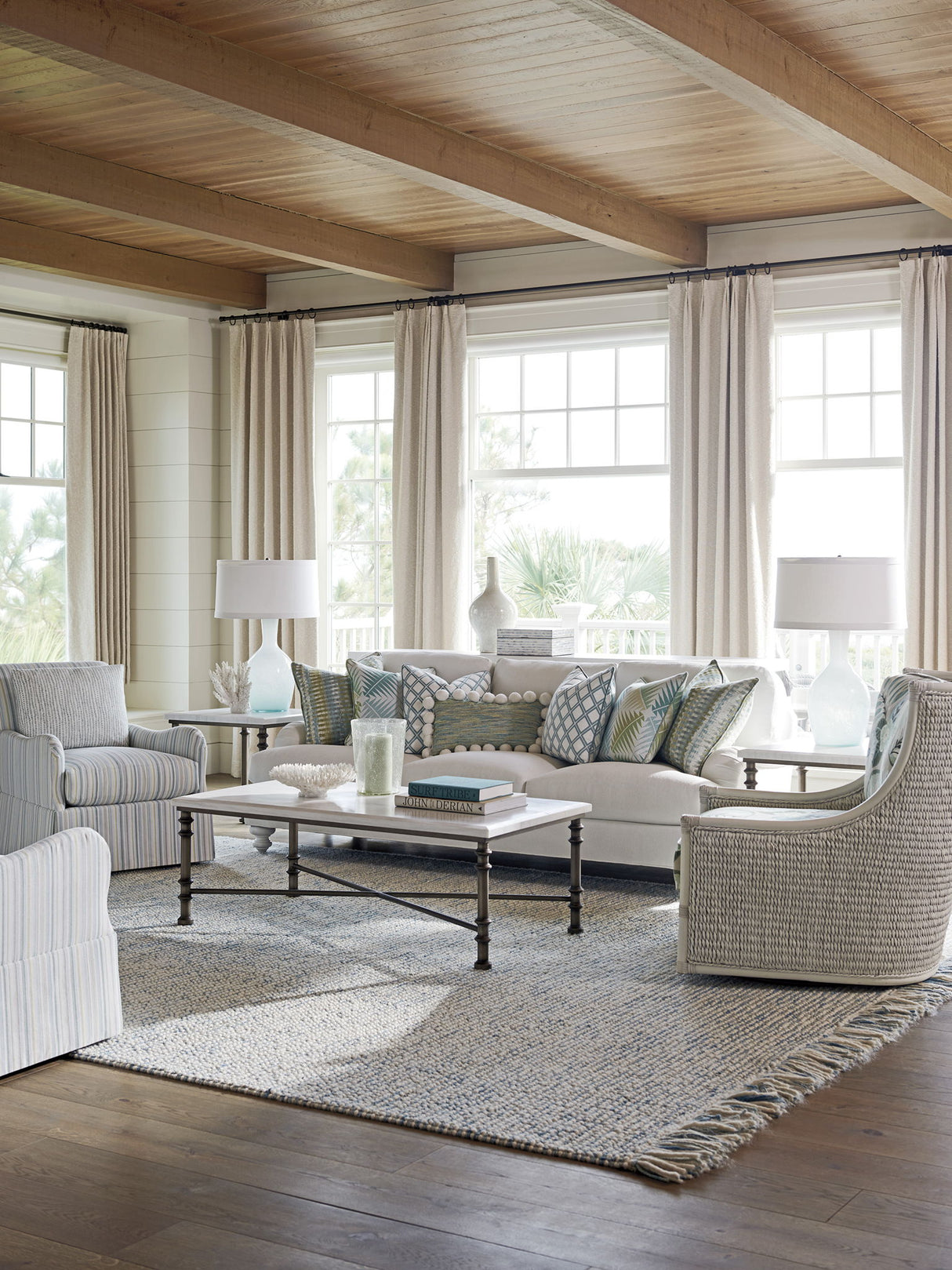 Ocean Breeze - Flagler Rectangular Marble Top Table