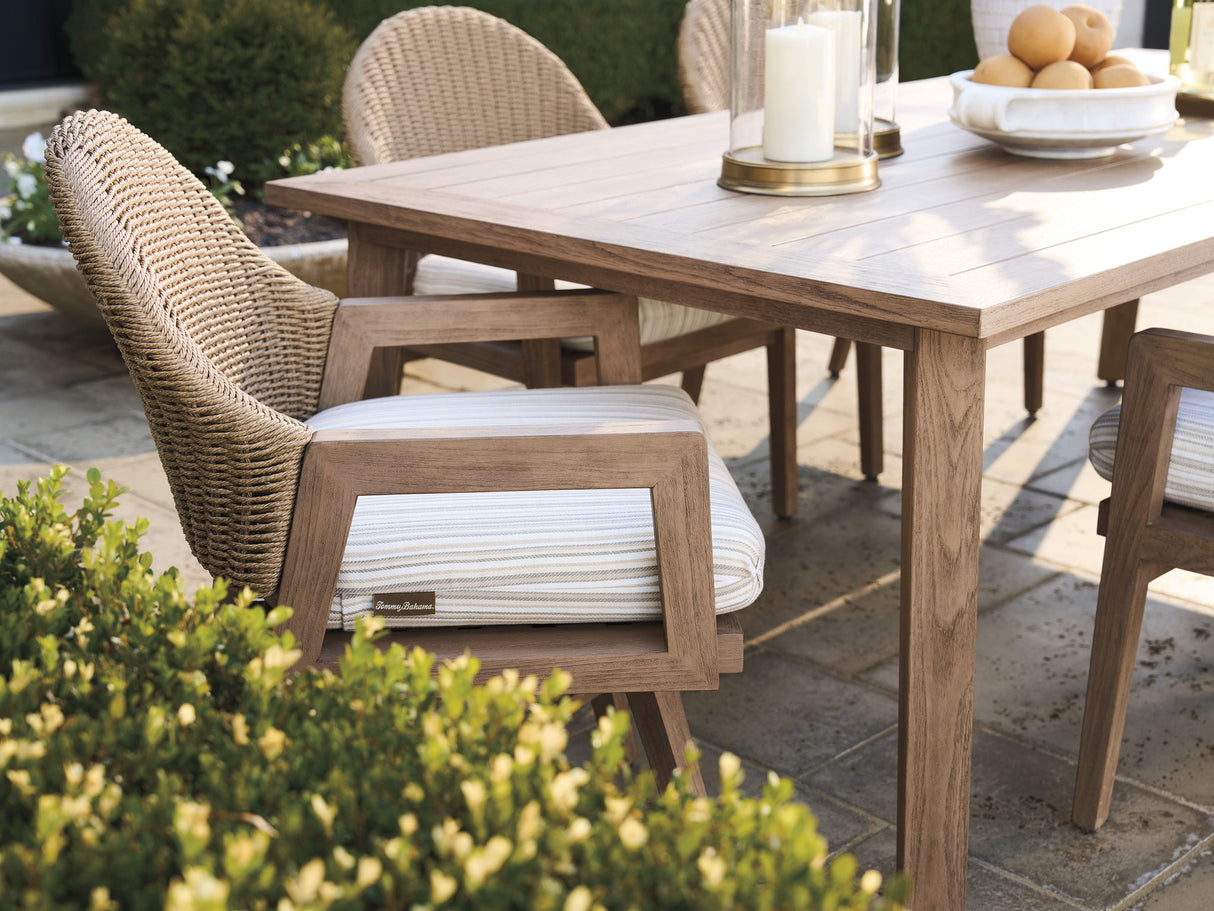 Isle Of Palms - Arm Dining Chair - Dark Brown / White