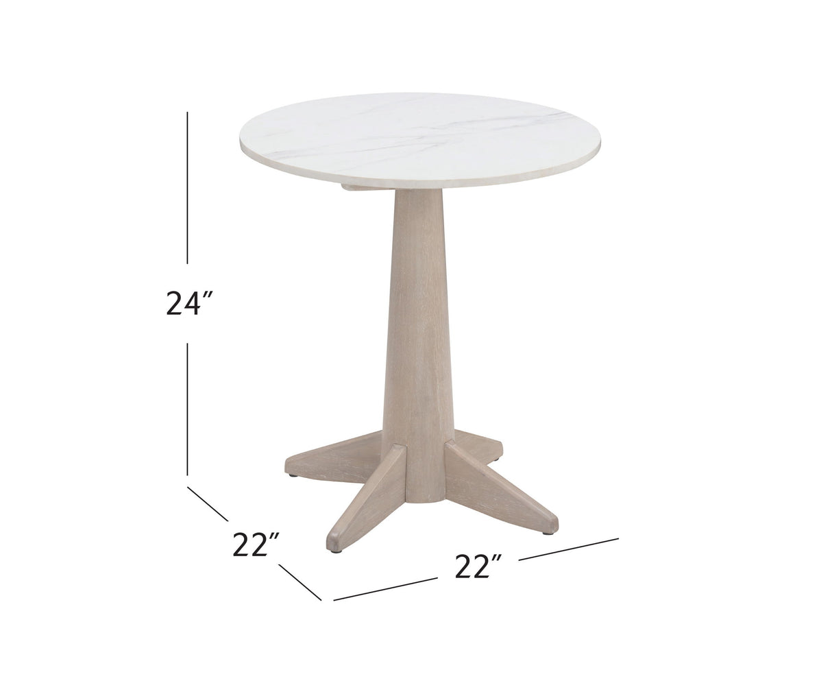 Horizons - End Table - White Oak / White Marble