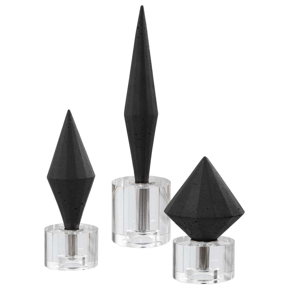 Alize - Sculptures, Set Of 3 - Black