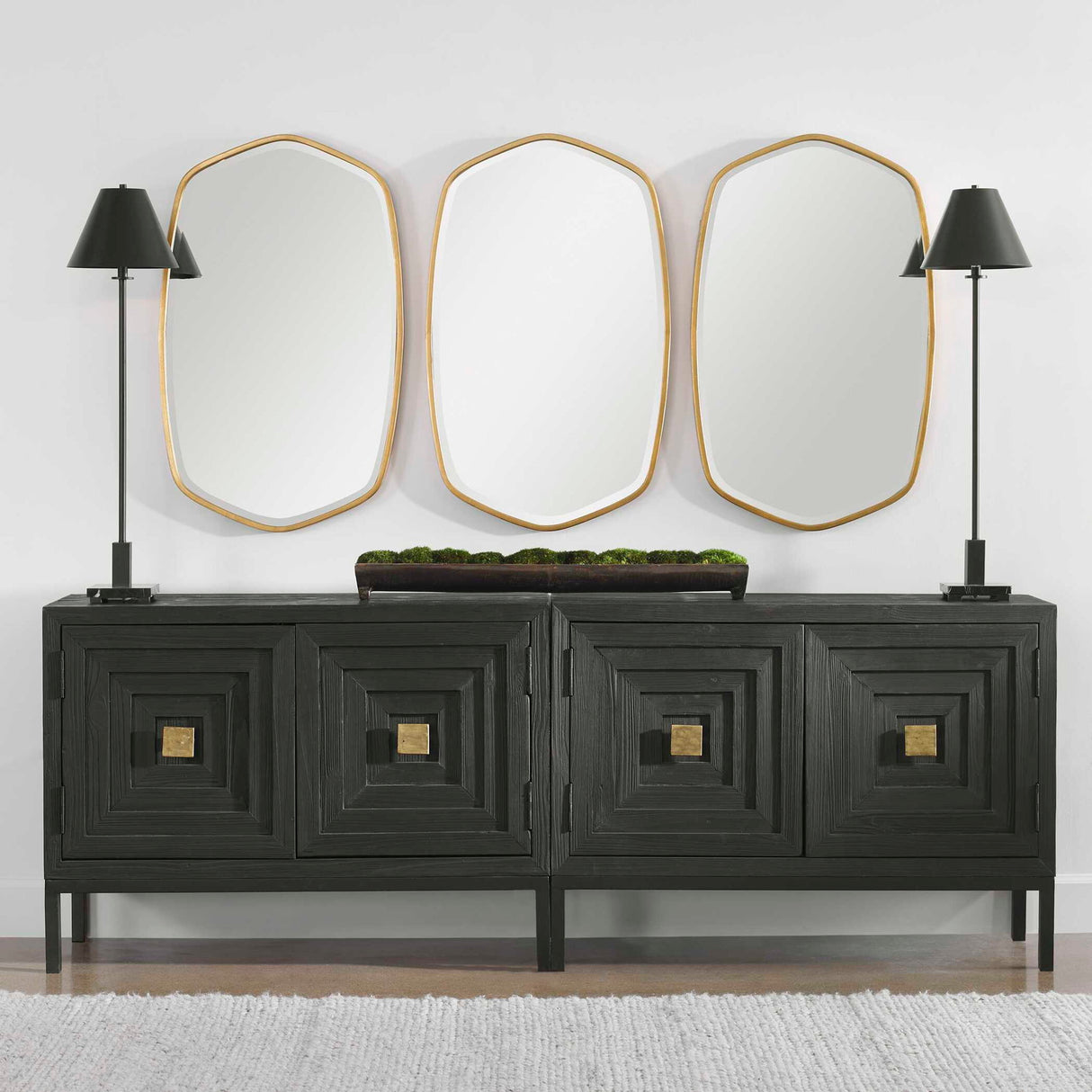 Duronia - Mirror - Antiqued Gold