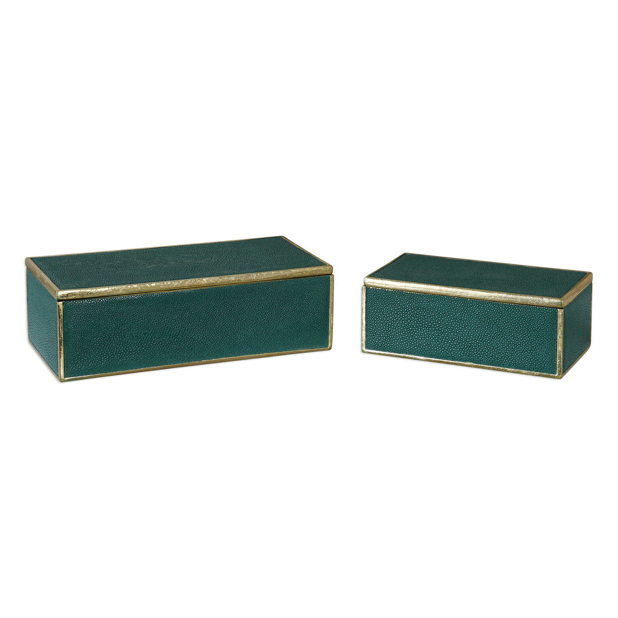 Karis - Boxes, Set Of 2 - Emerald Green