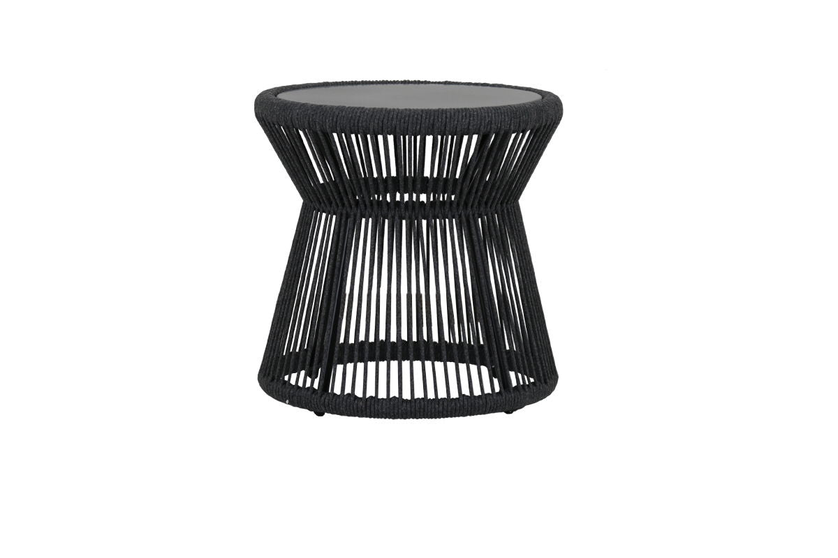 Milano - Table With Round Honed Absolute Granite Insert Top