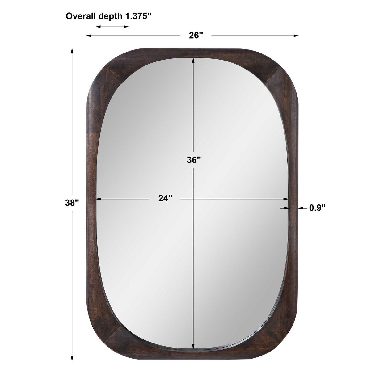 Sheldon - Mid-century Mirror - Brown, Dark