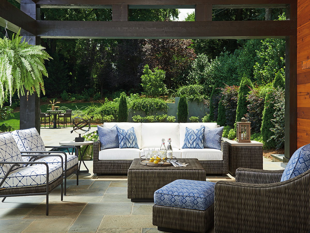 Cypress Point Ocean Terrace - Wicker Long Sofa - Dark Brown