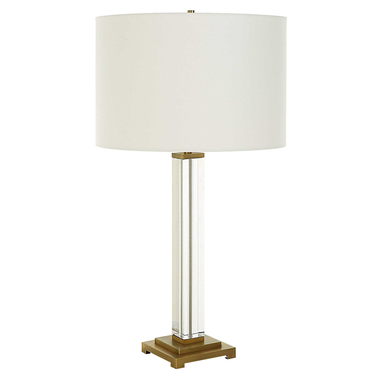 Crystal Column - Table Lamp - Pearl Silver