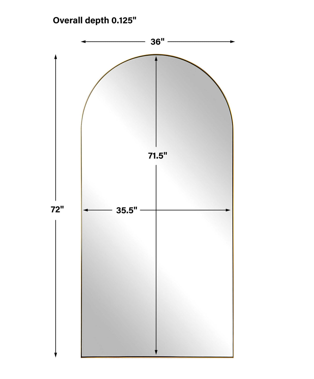 Crosley - Arch Mirror - Antique Brass