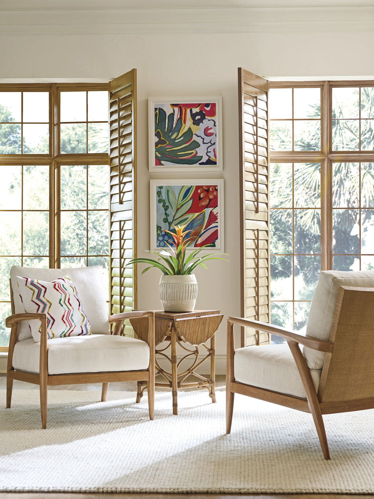 Key Biscayne - Anchorage Chair - Light Brown / White