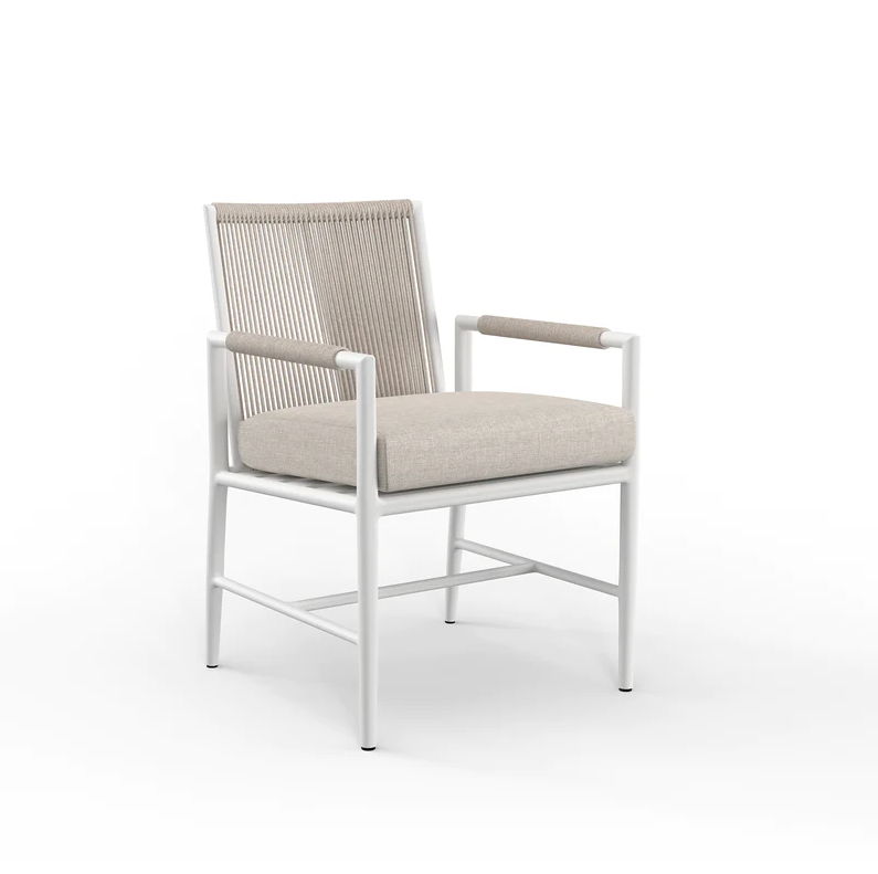 Sabbia - Dining Chair, No Welt - Echo Ash / White