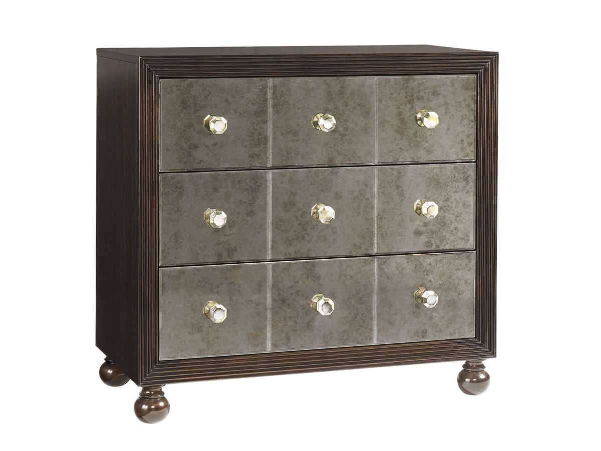 Royal Kahala - Starlight Mirrored Nightstand - Dark Brown