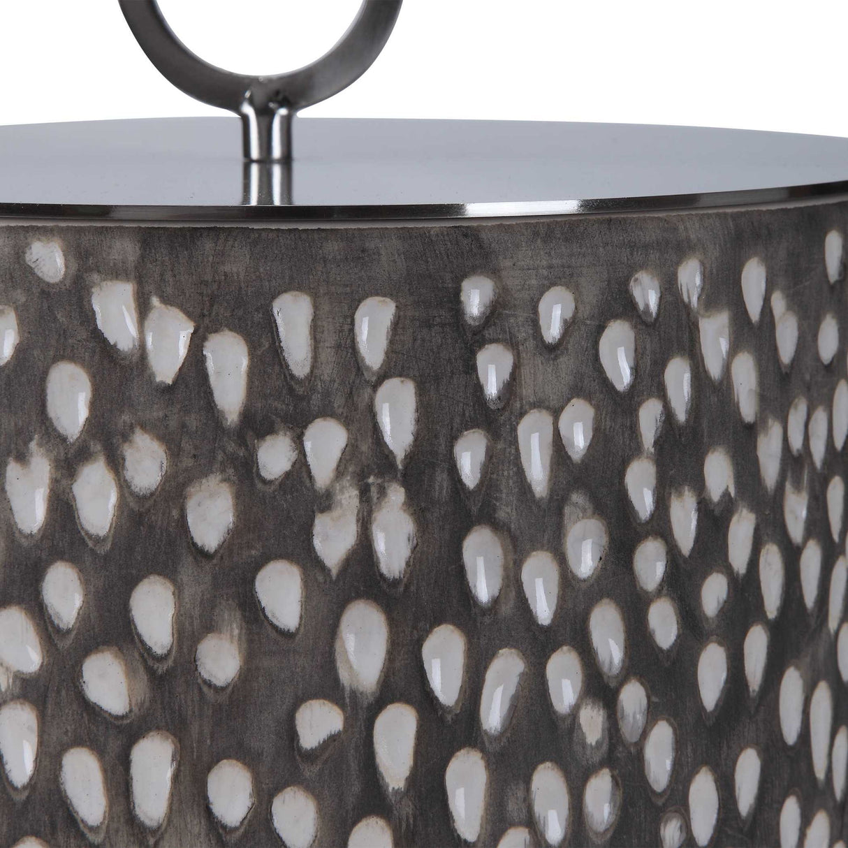 Cyprien - Ceramic Containers, Set Of 2 - Pearl Silver