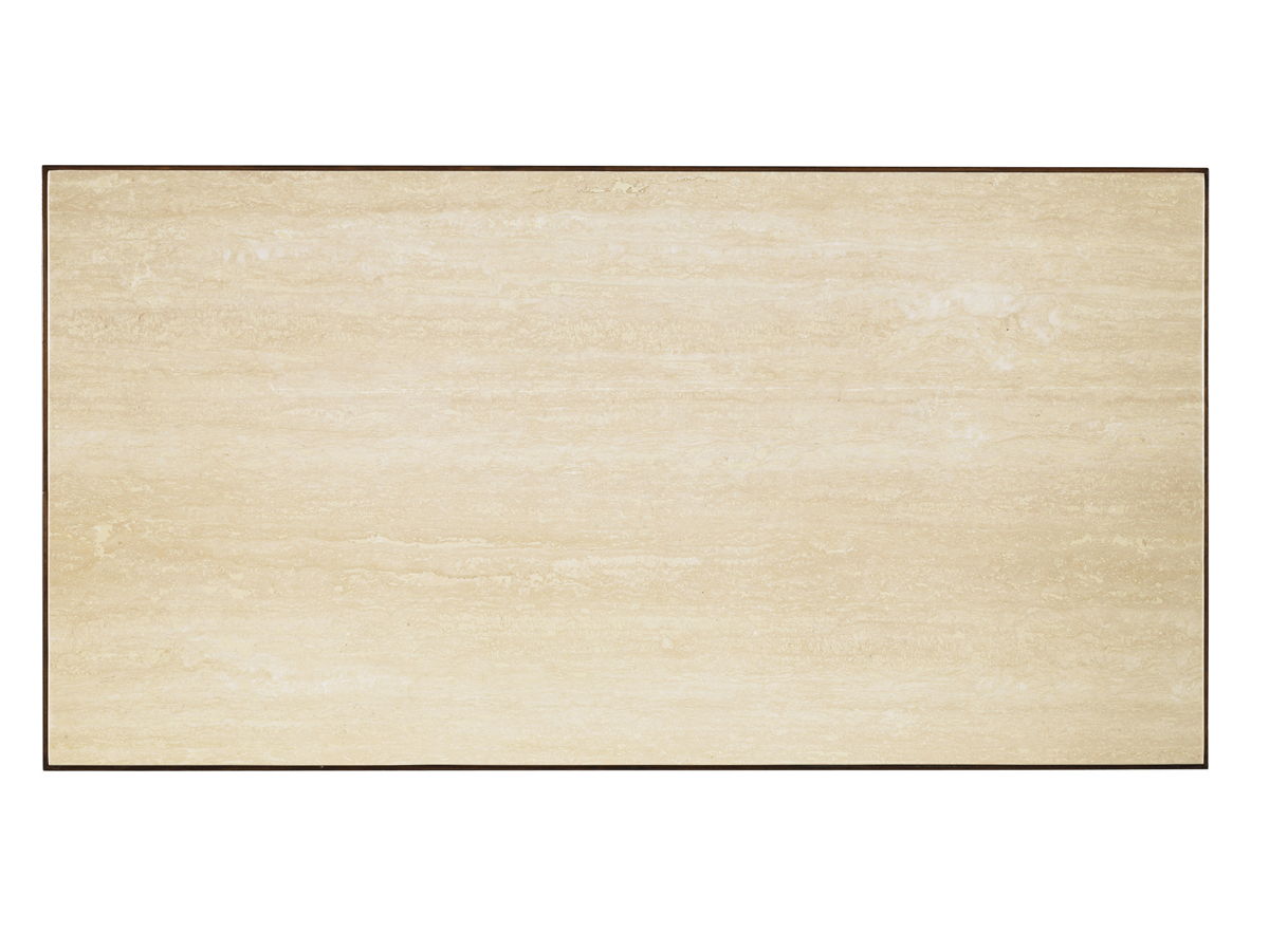 Ocean Club - Solstice Cocktail Table With Stone Top - Dark Brown / Beige