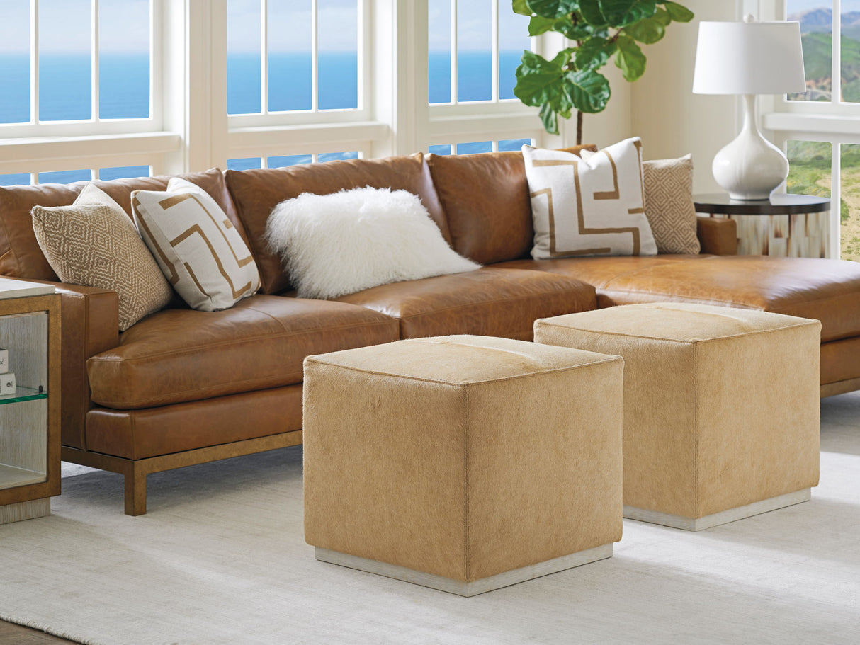 Barclay Butera Upholstery - Colby Leather Ottoman