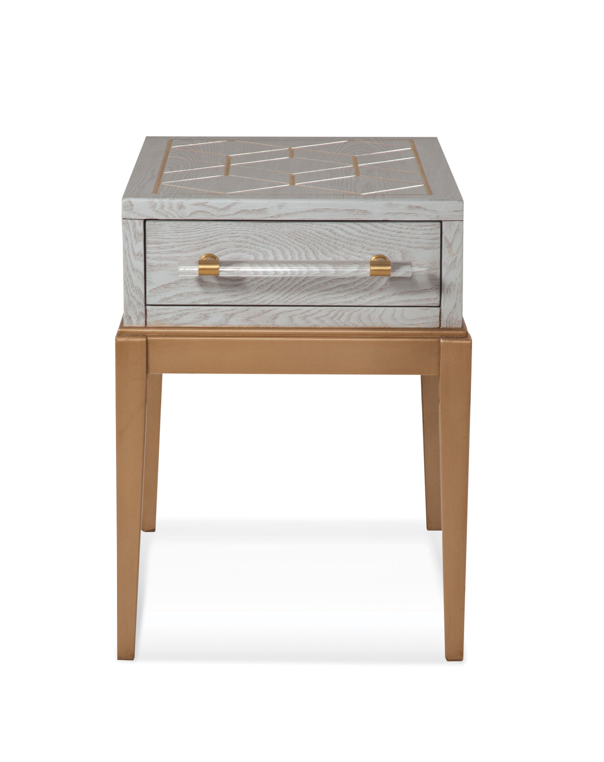 Perrine - Chairside Table - Silver / Gold
