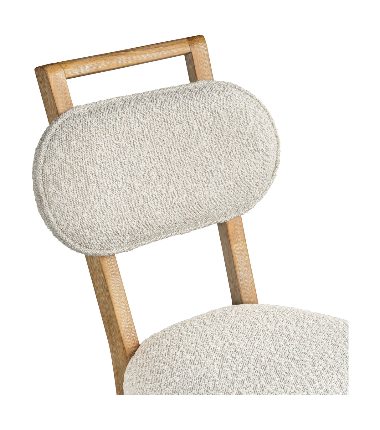 Ryder - Dining Chair - Chestnut Elm / Ant Brass / Tauple Boucle