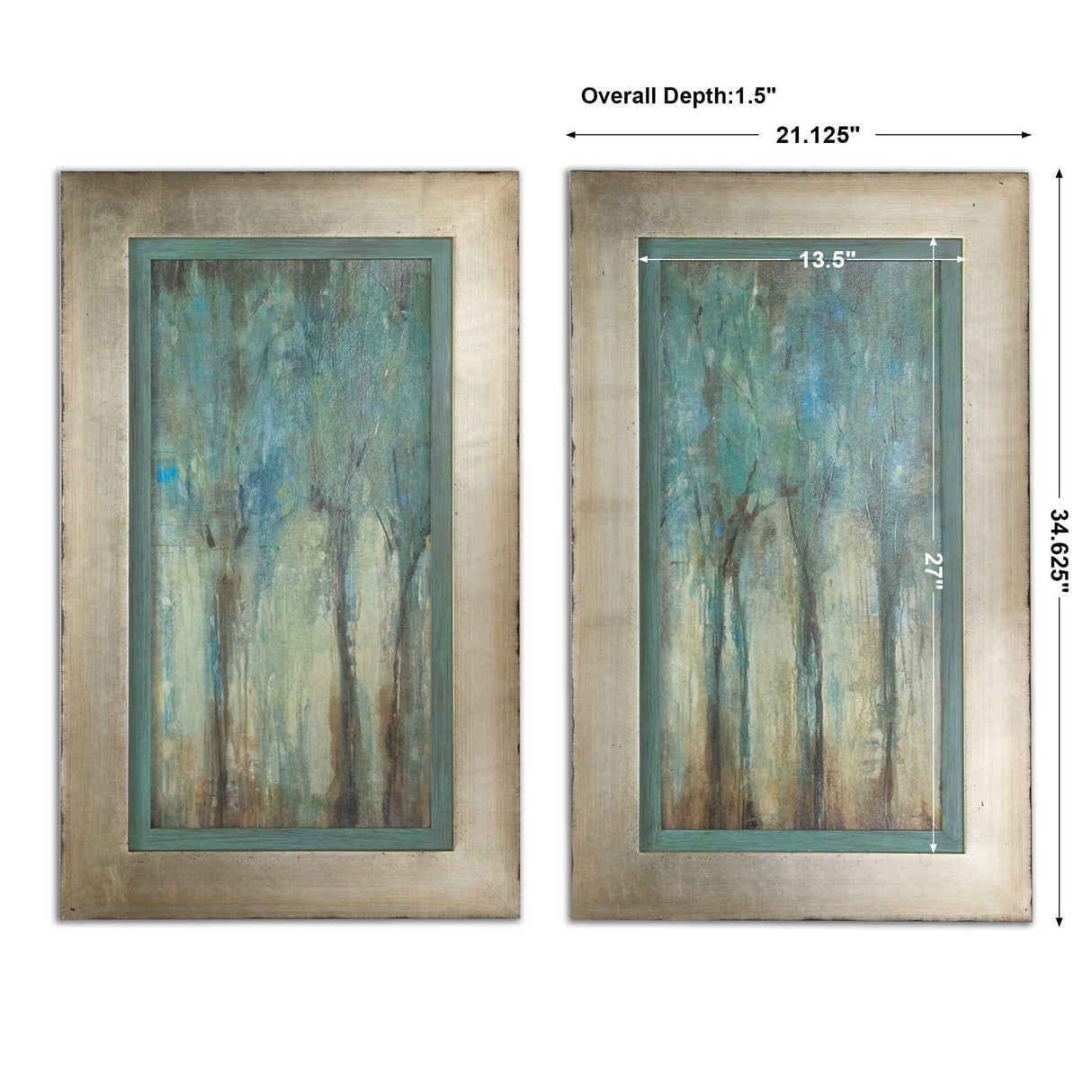 Whispering Wind - Framed Art, Set Of 2 - Blue