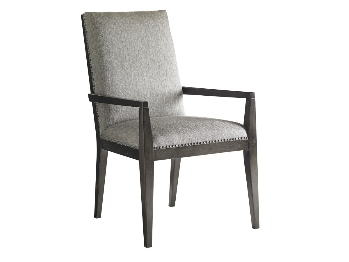 Carrera - Vantage Upholstered Arm Chair - Dark Gray / Gray