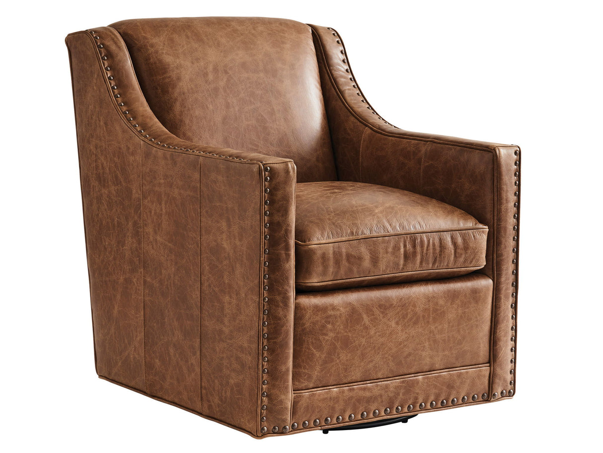 Lexington Leather - Barrier Leather Swivel Chair - Dark Brown