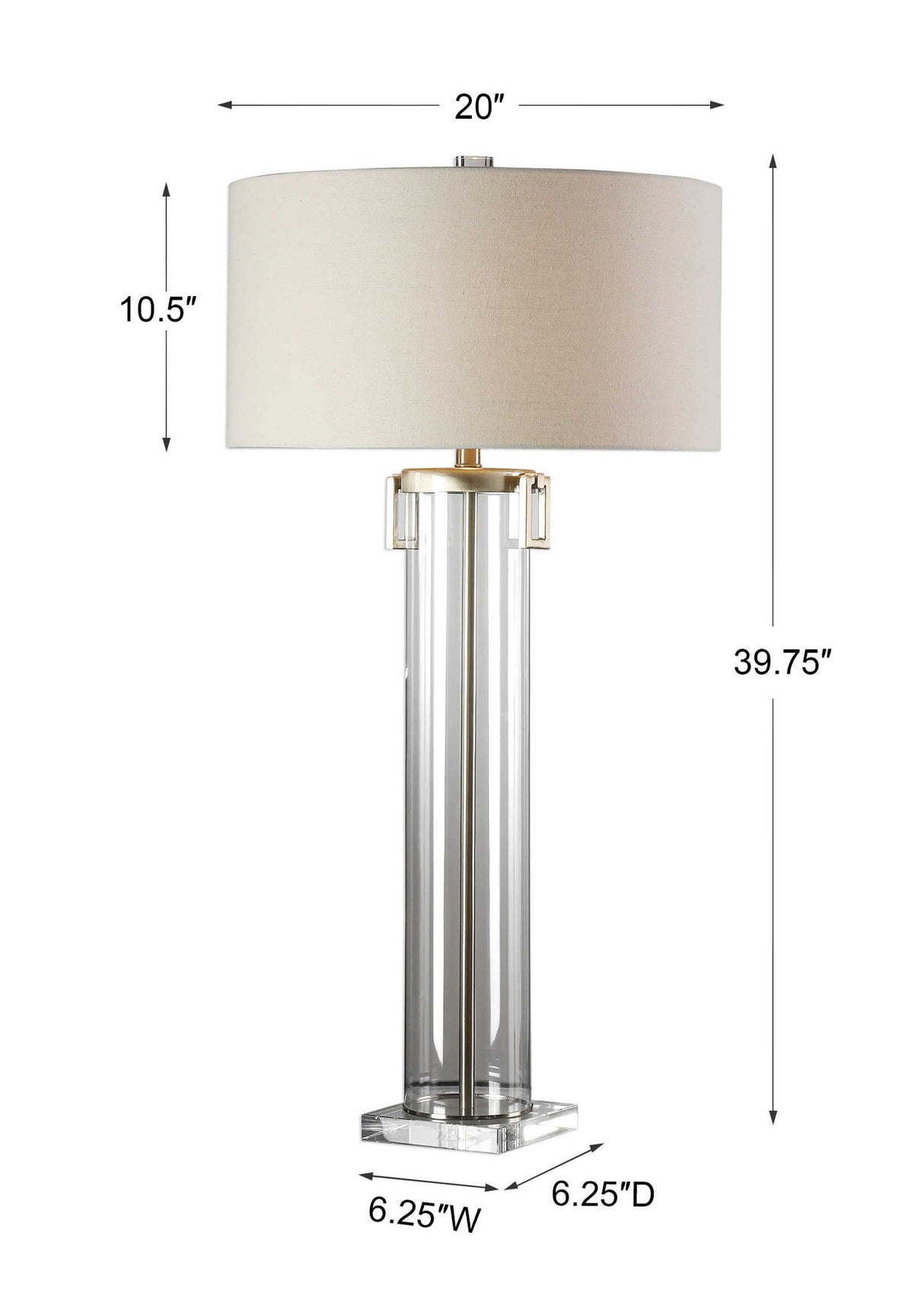 Monette - Tall Cylinder Lamp - Pearl Silver