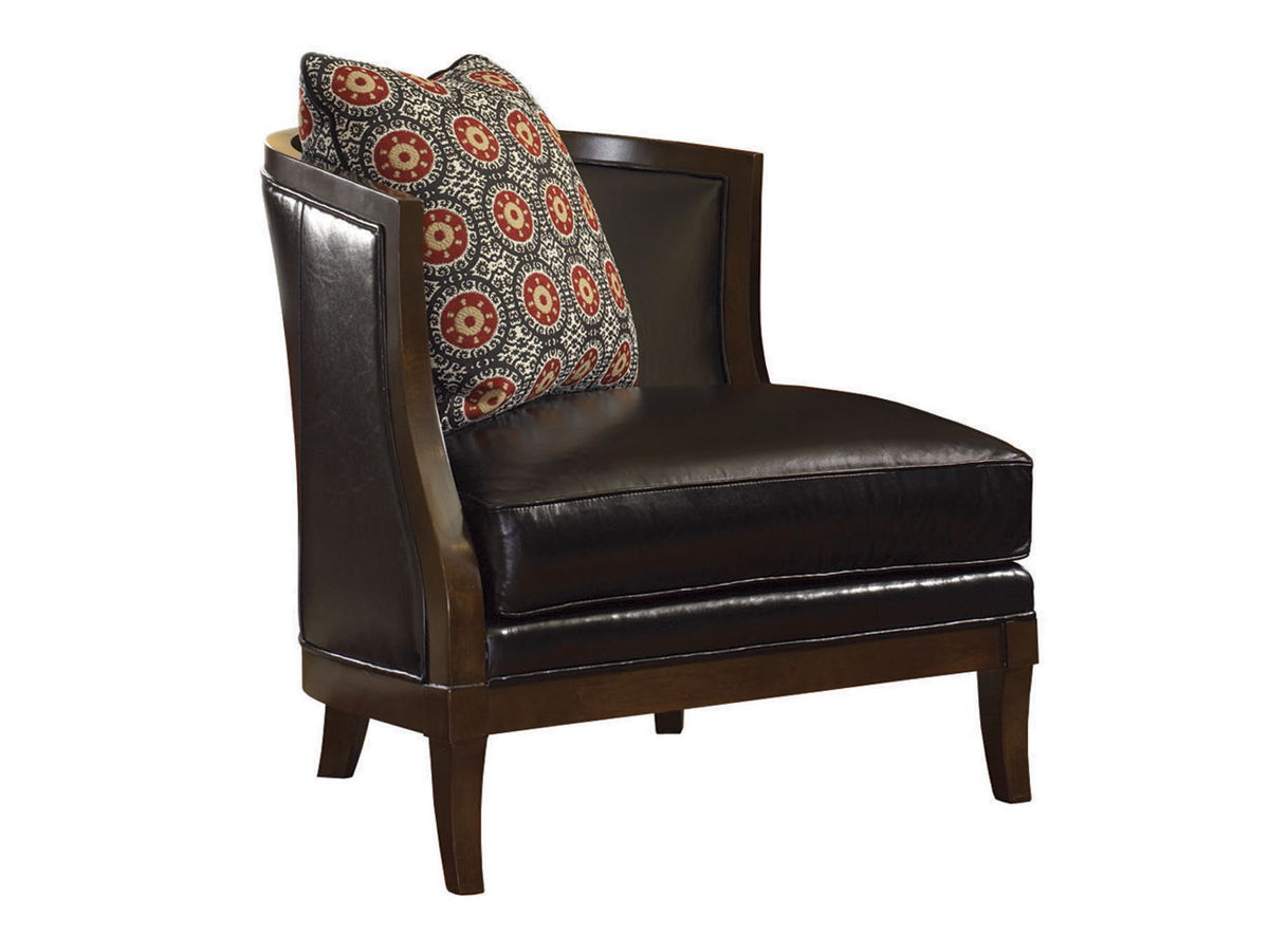Lexington Leather - Garland Left Arm Facing Leather Chair - Dark Gray / Black