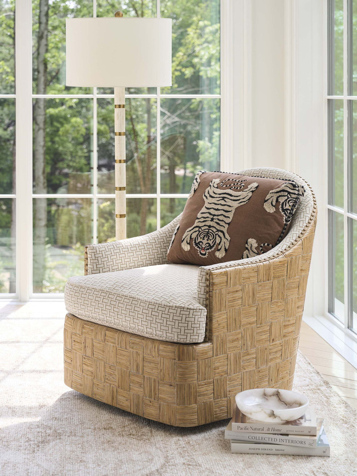 Barnaby - Barnaby Upholstered Arm Chair - Beige / Dark Brown