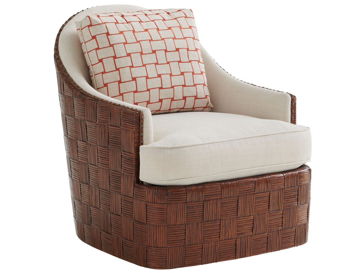 Island Fusion - Nagano Swivel Chair - Dark Brown / Beige