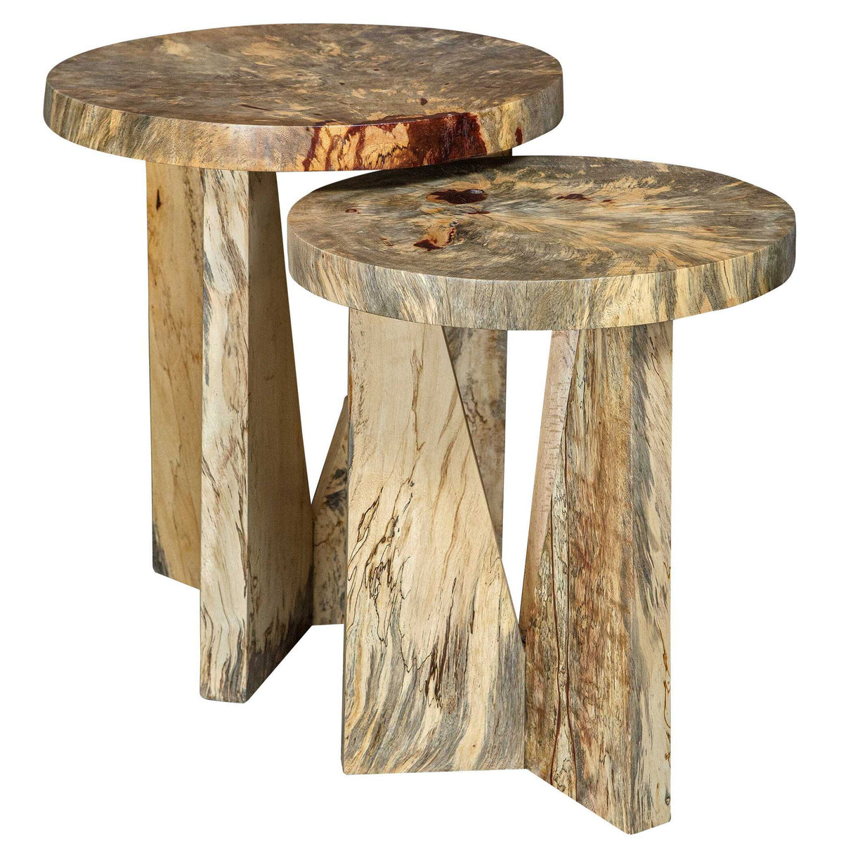 Nadette - Natural Nesting Tables, Set Of 2 - Light Brown