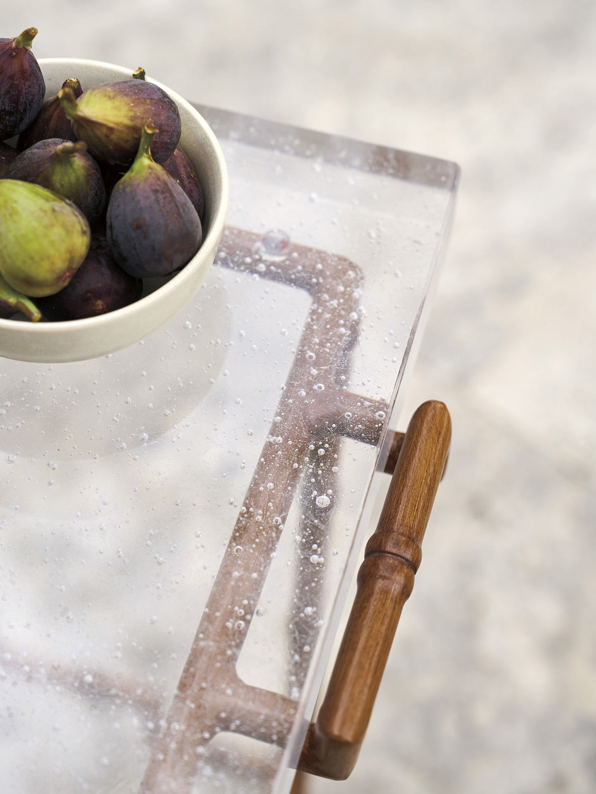 Palm Desert Poolside - Marble Top Accent Table - Dark Brown / White