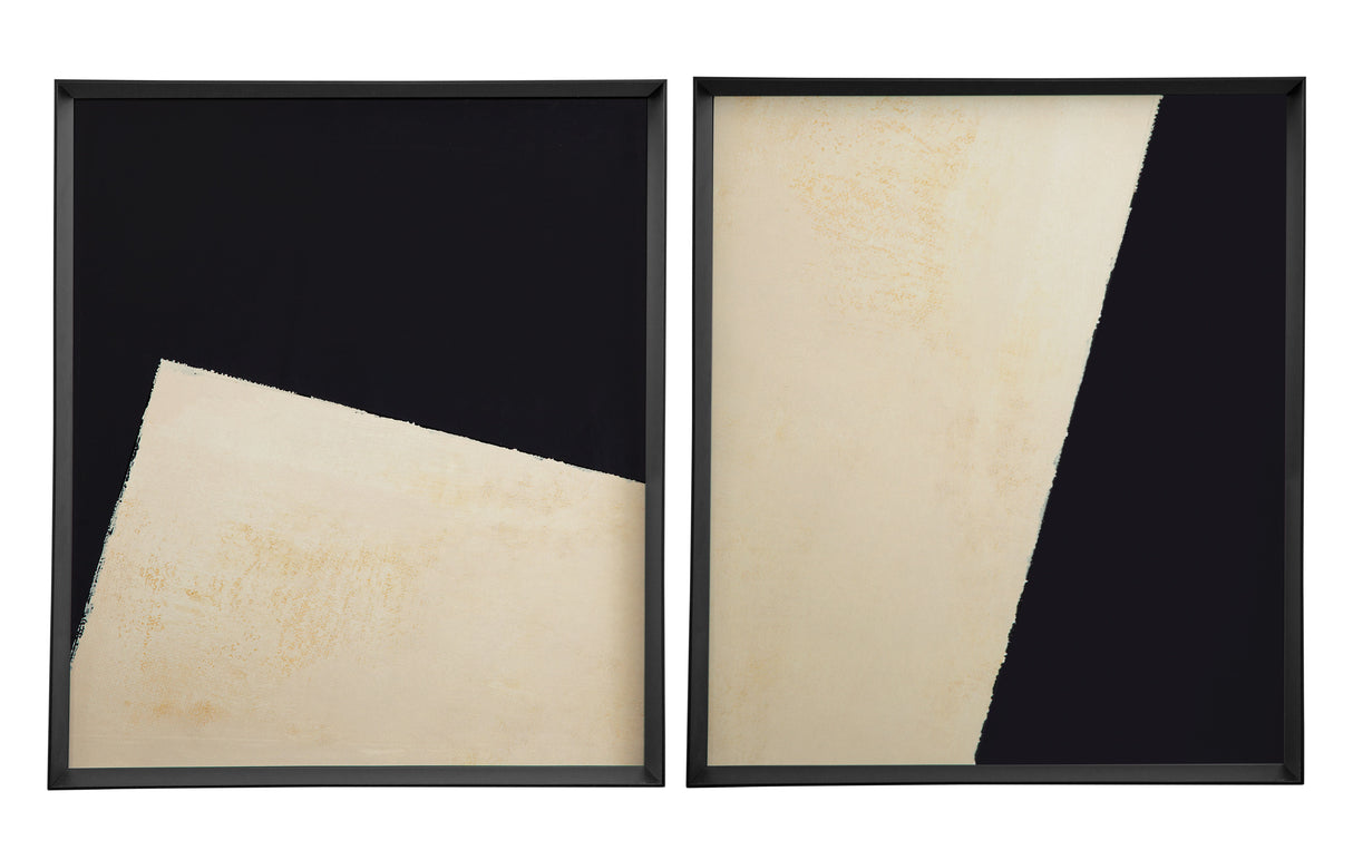 Optical Framed Print (Set of 2) - Beige / Black