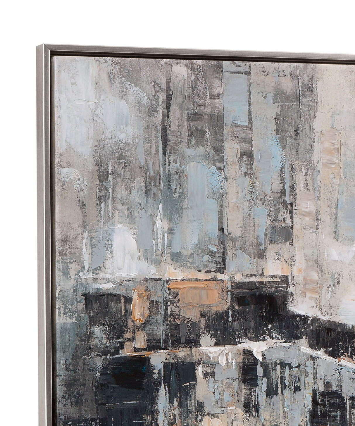 City Scape Framed Canvas - Dark Gray / Gray