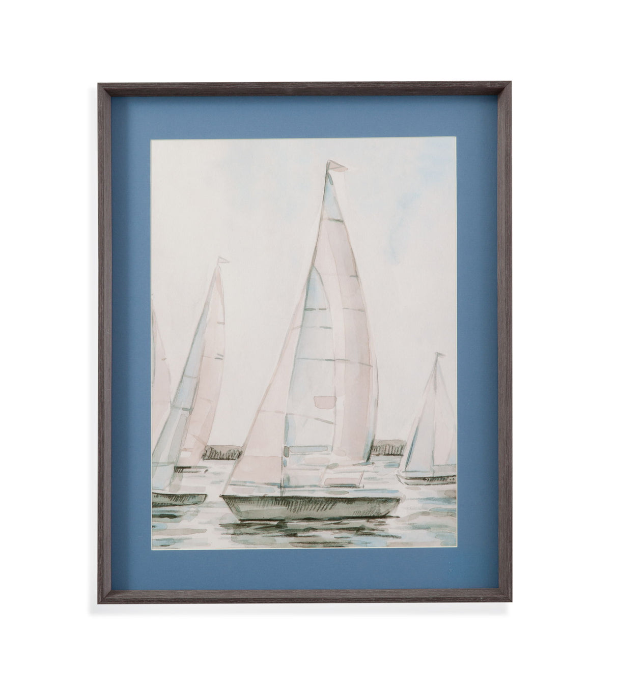 Sail Scribble I Framed Print - Blue
