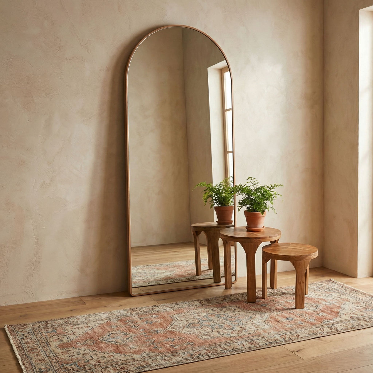 Holly - Floor Mirror - Light Brown