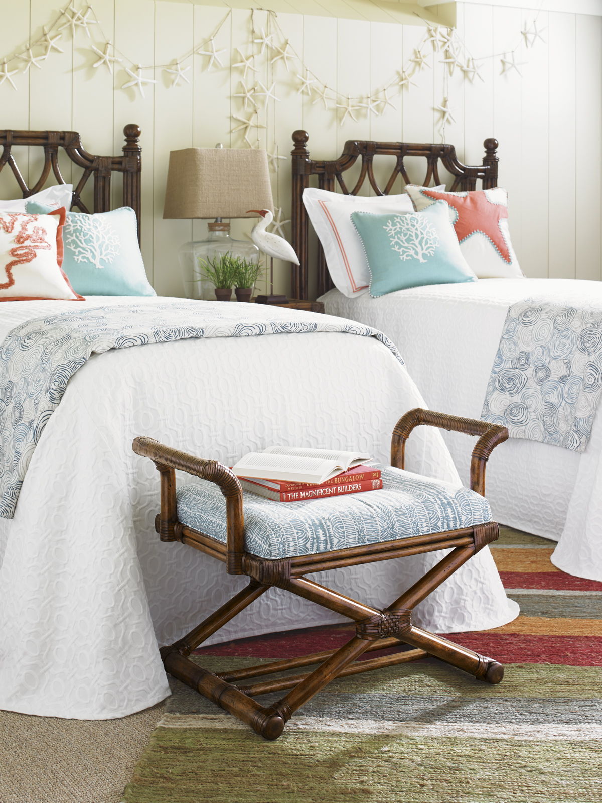 Bali Hai - Echo Beach Bench - Dark Brown / White