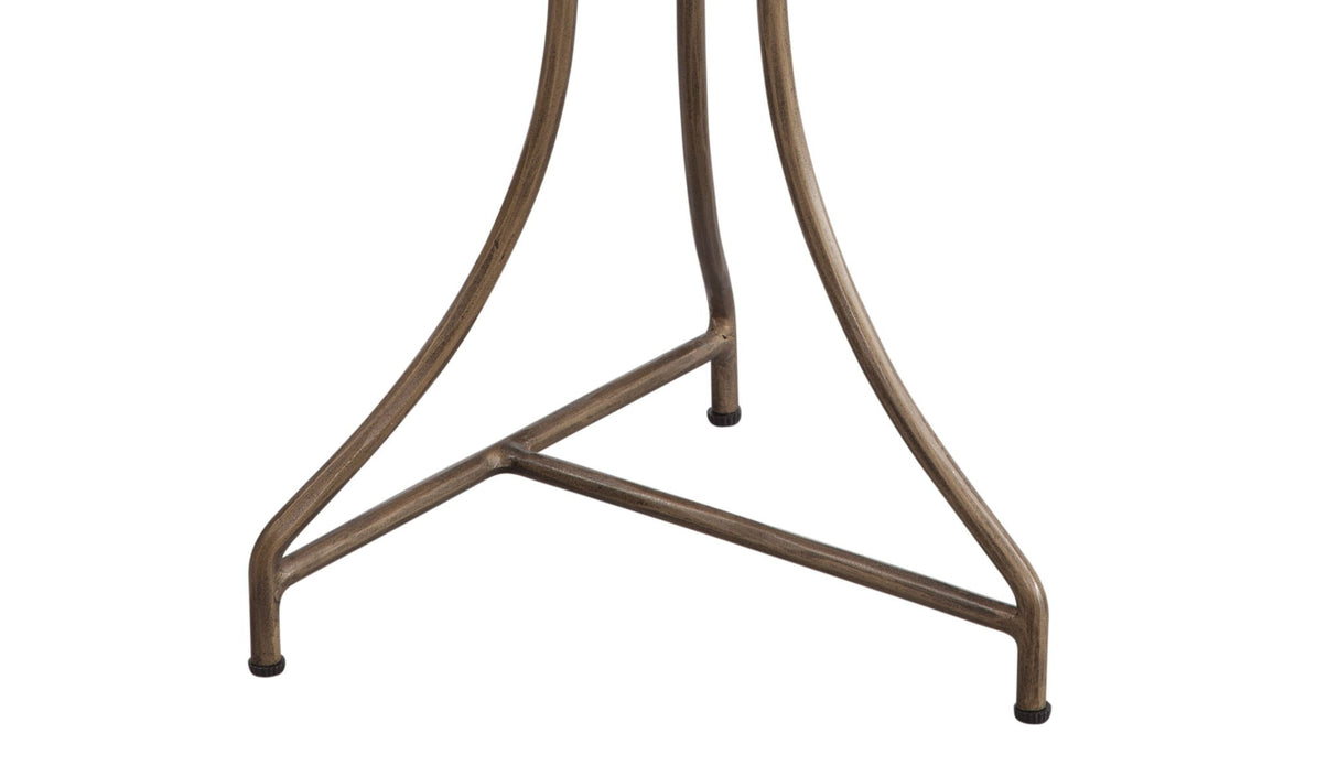 Mcgowan - Accent Table - Antique Brass / White Marble