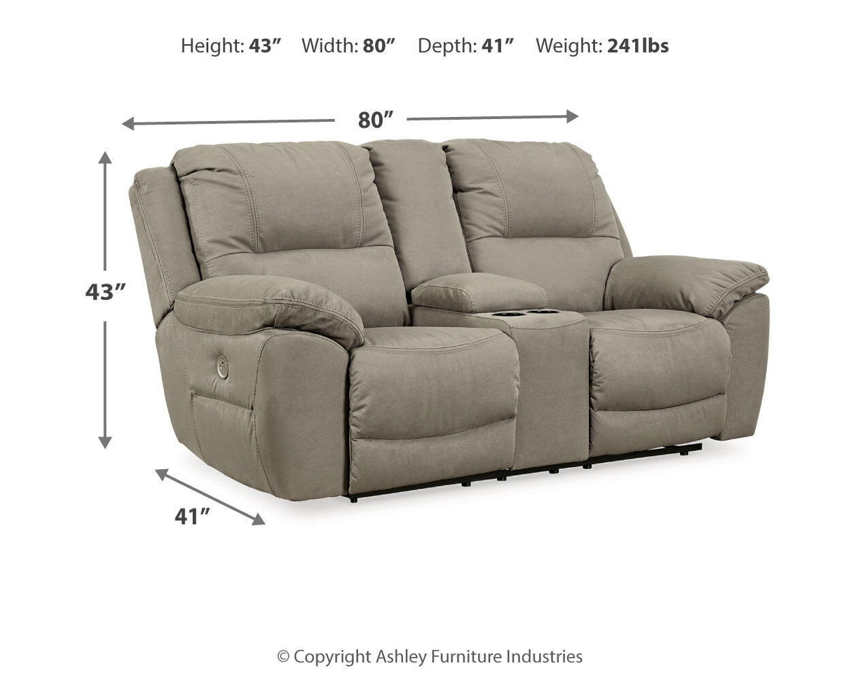 Next-Gen Gaucho - DBL REC PWR Loveseat w/Console - Putty