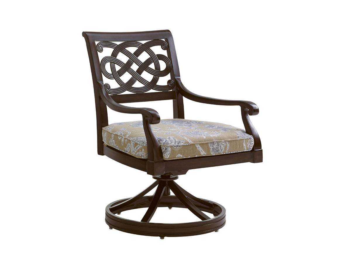 Royal Kahala Black Sands - Swivel Rocker Dining Chair - Dark Brown