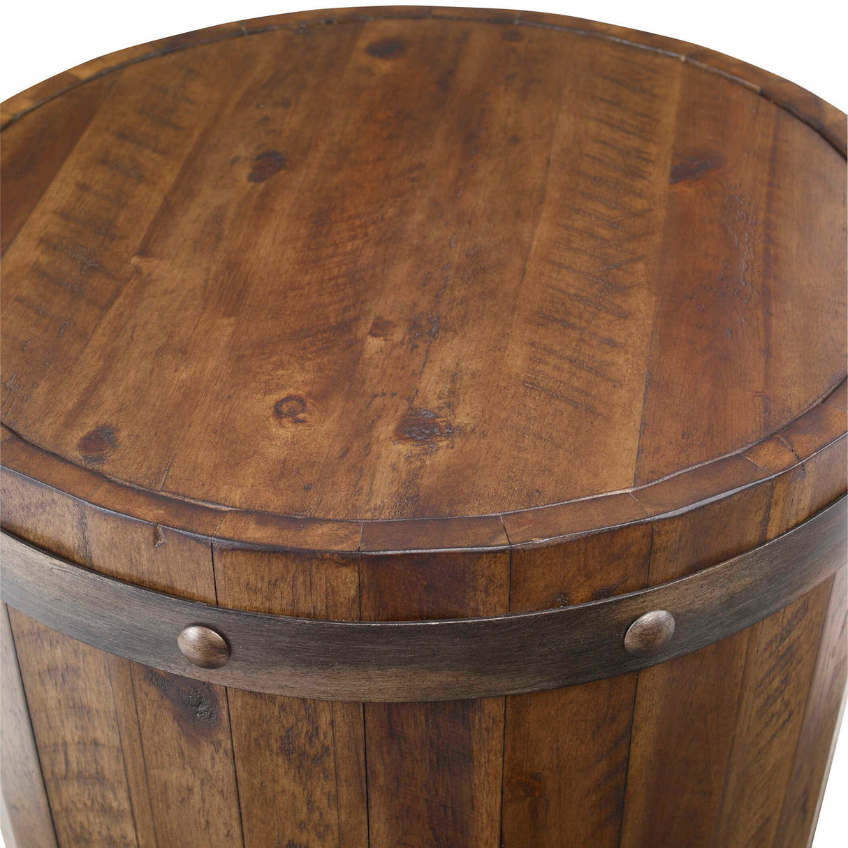 Ceylon - Wine Barrel Side Table - Brown, Dark