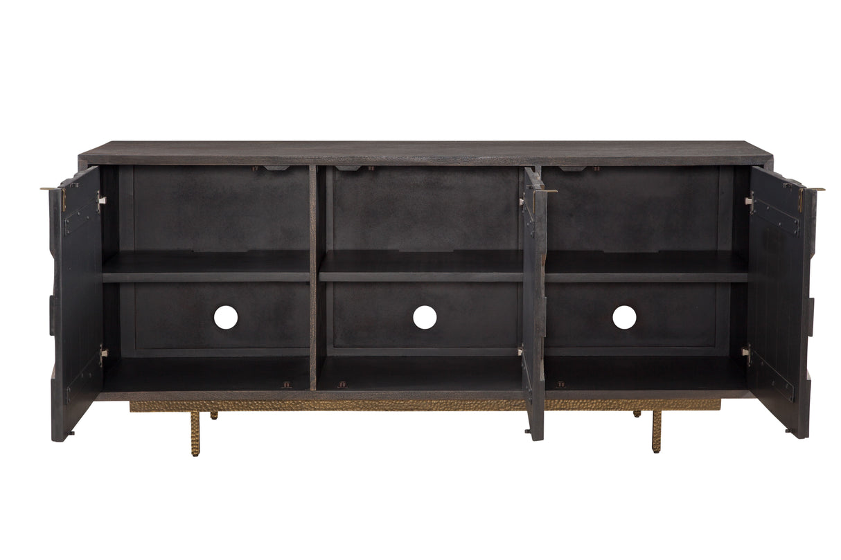 Adrienne - Server - Sandblasted Dark Brown & Antique Gold Metal