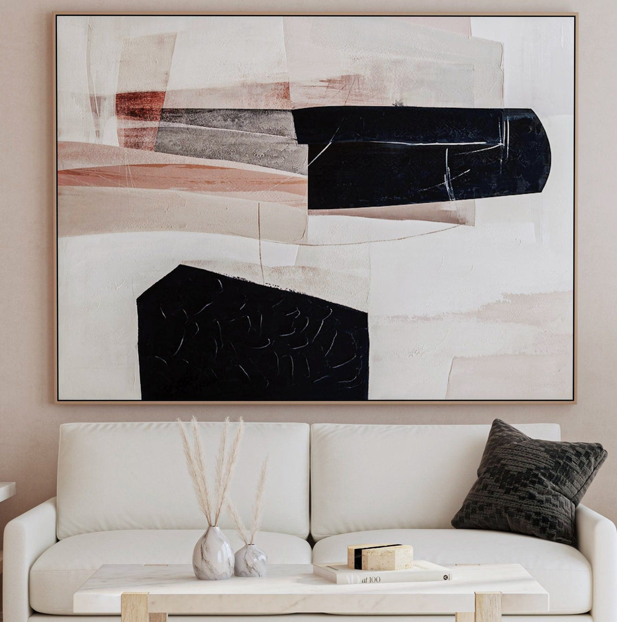 Milano Canvas Art - Beige / Blue