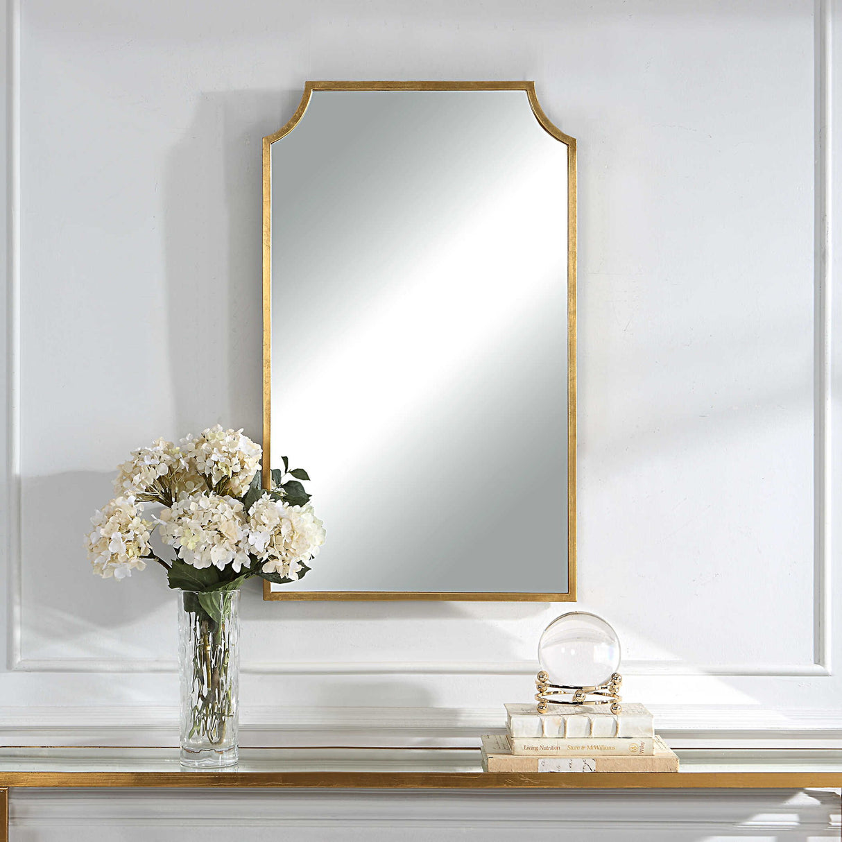 Metal Frame Mirror - Gold Leaf