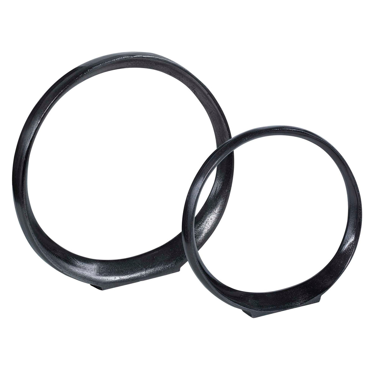 Orbits - Ring Sculptures, Set Of 2 - Black